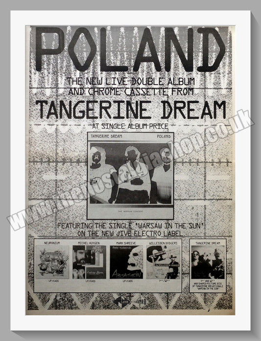 Tangerine Dream. Poland.  Original Advert 1984 (ref AD14462)