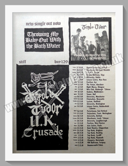 Tenpole Tudor. Throwing My Baby Out With The Water.  Original Advert 1981 (ref AD14482)