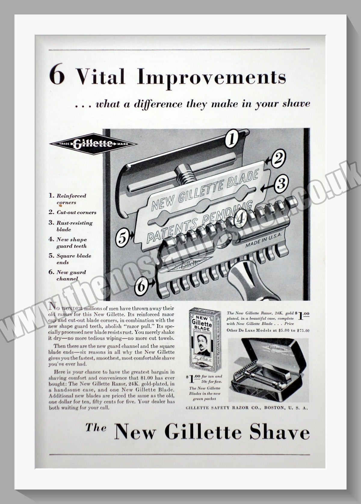 Safety Razor Ad Gillette Safety Razor. Original Advert 1930 (ref AD56734) – The ...