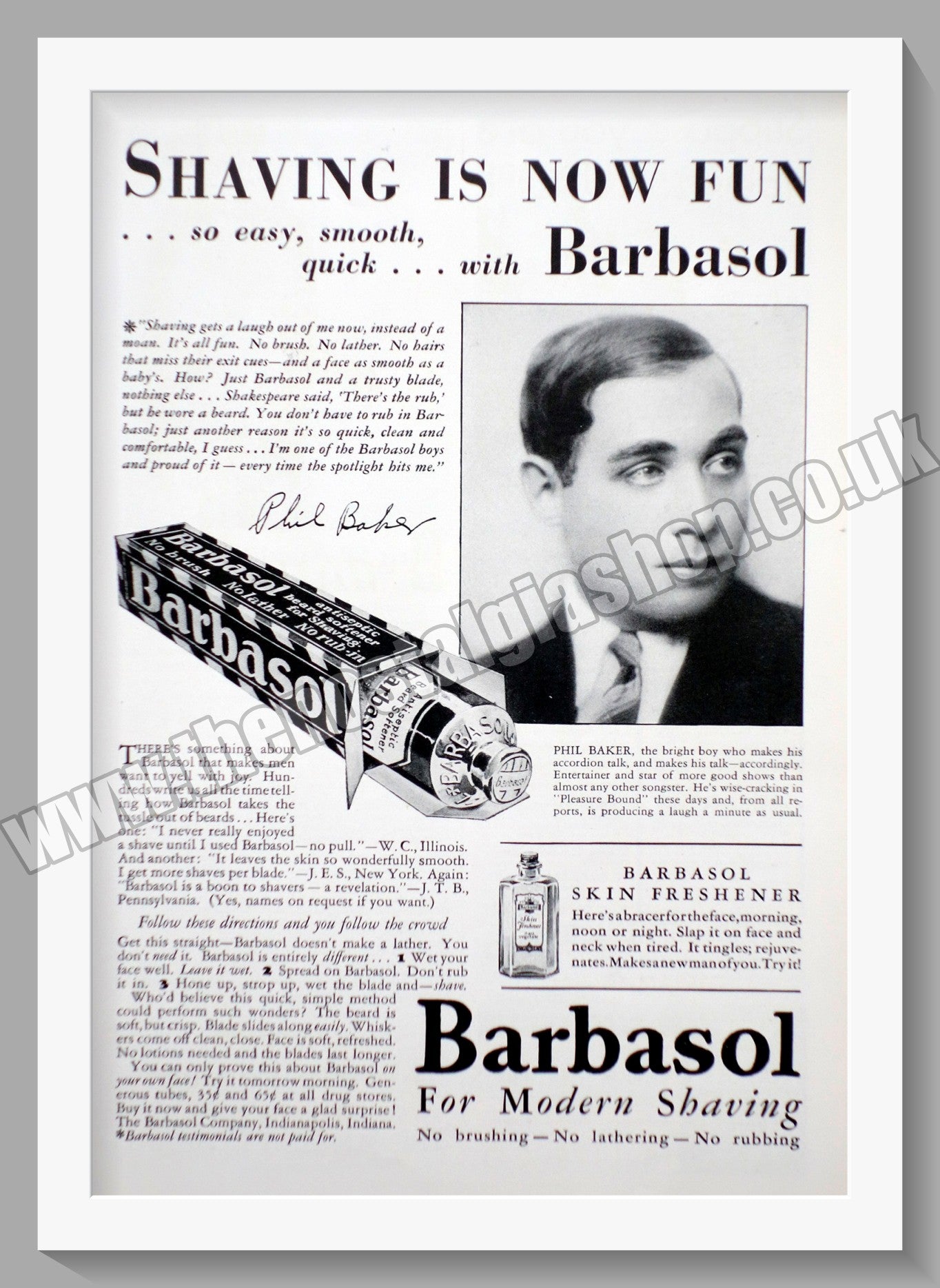 Barbasol Beard Softener for Shaving. Original Advert 1930 (ref AD56736)