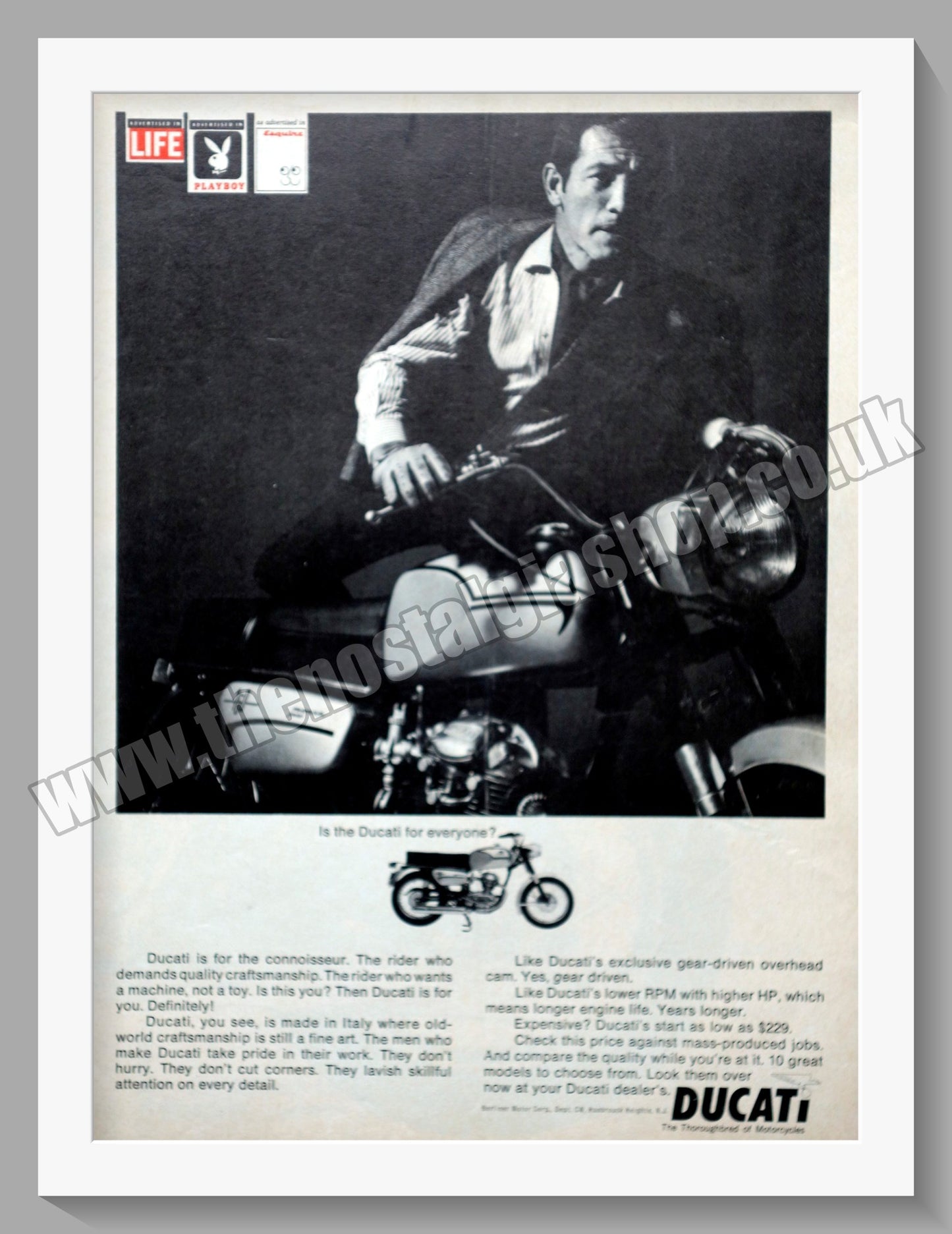 Ducati Motorcycles. Original American Advert 1966 (ref AD56785)
