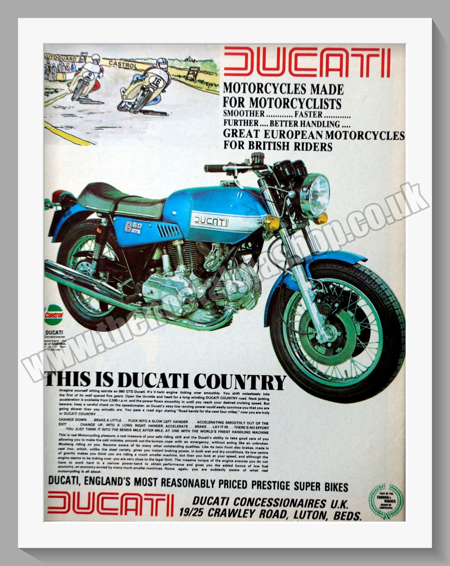 Ducati 860 GTS Motorcycle. Original Advert 1977 (ref AD56790)