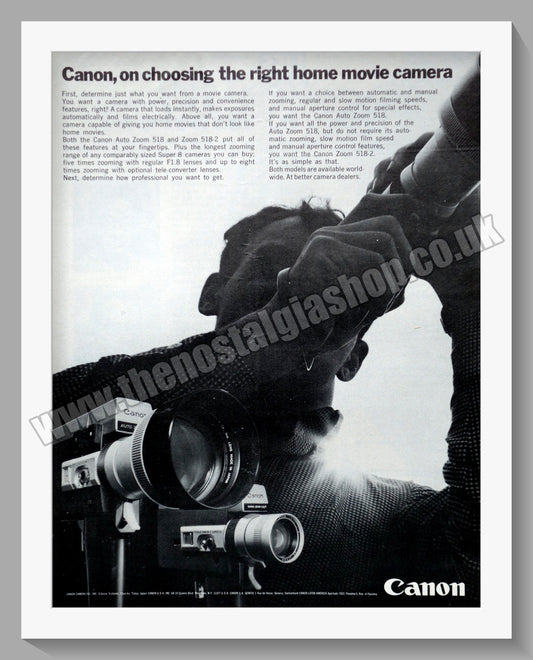 Canon Auto Zoom Camera. Original Advert 1968 (ref AD300597)
