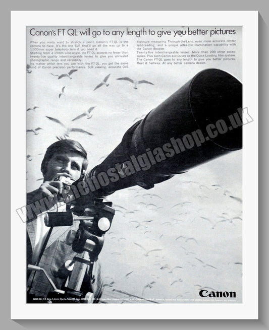 Canon FT QL Camera. Original Advert 1969 (ref AD300602)