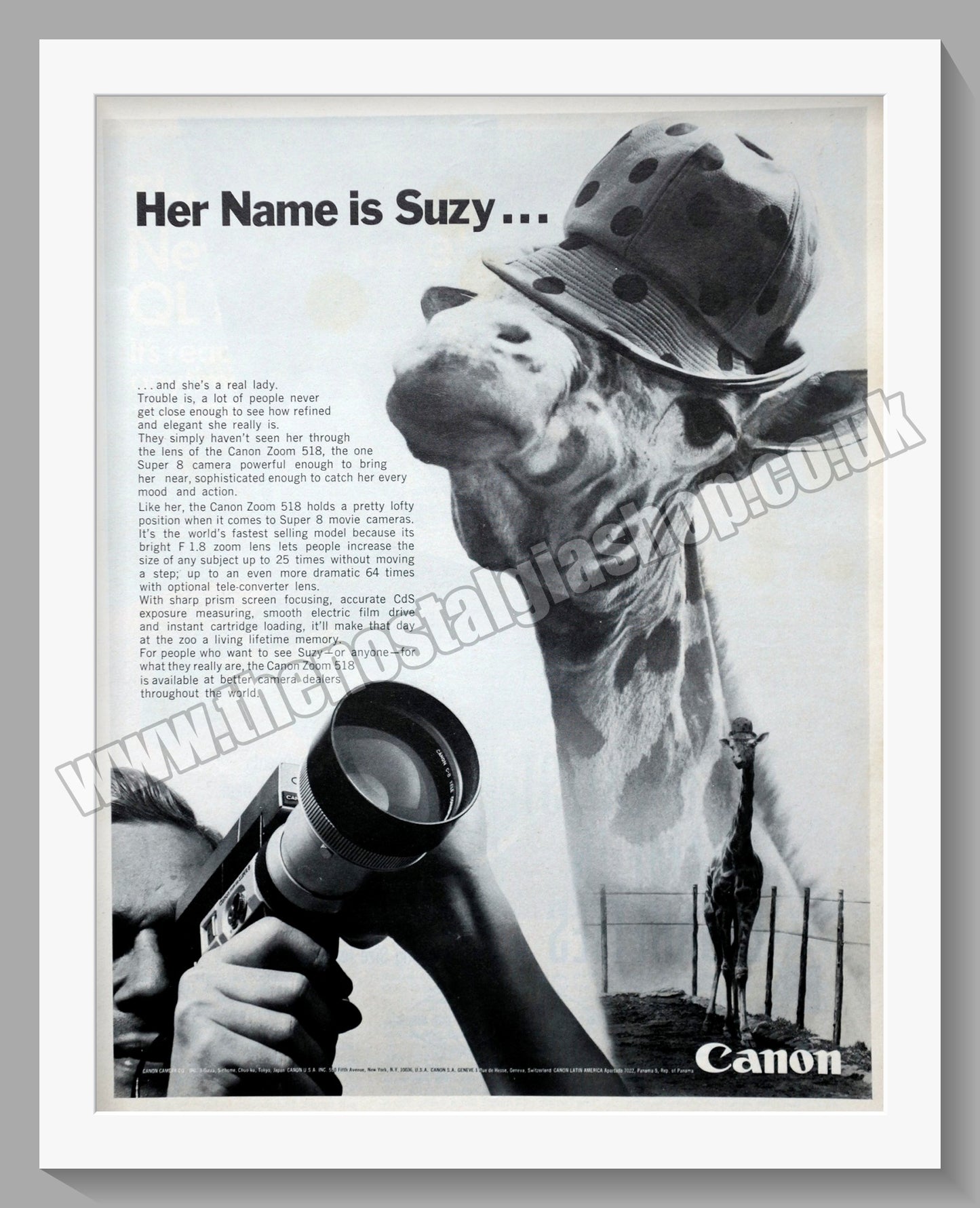 Canon Zoom 518 Camera. Original Advert 1967 (ref AD300609)