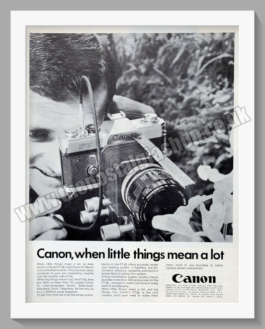 Canon FT QL Camera. Original Advert 1970 (ref AD300612)