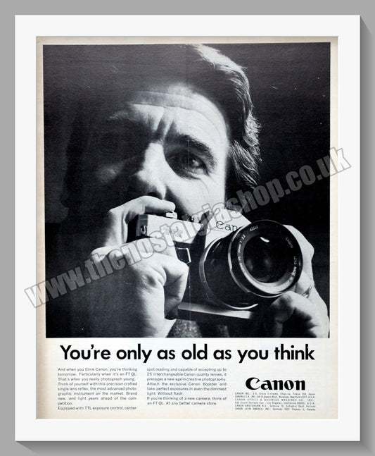 Canon FT QL Camera. Original Advert 1970 (ref AD300614)