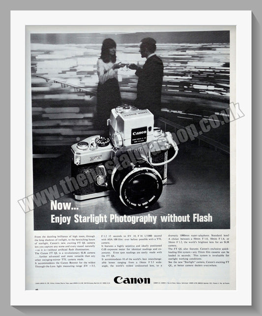 Canon FT QL Camera. Original Advert 1966 (ref AD300622)