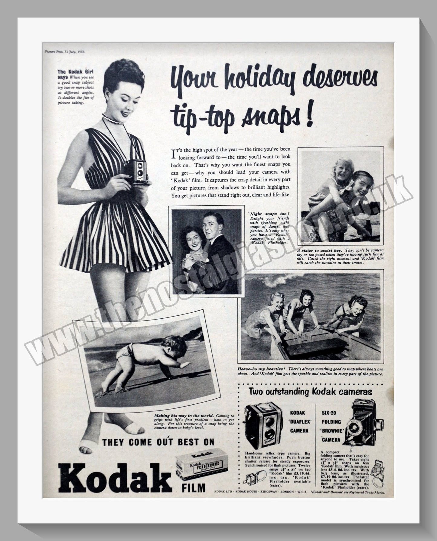 Kodak Film. Original Advert 1954 (ref AD300632)