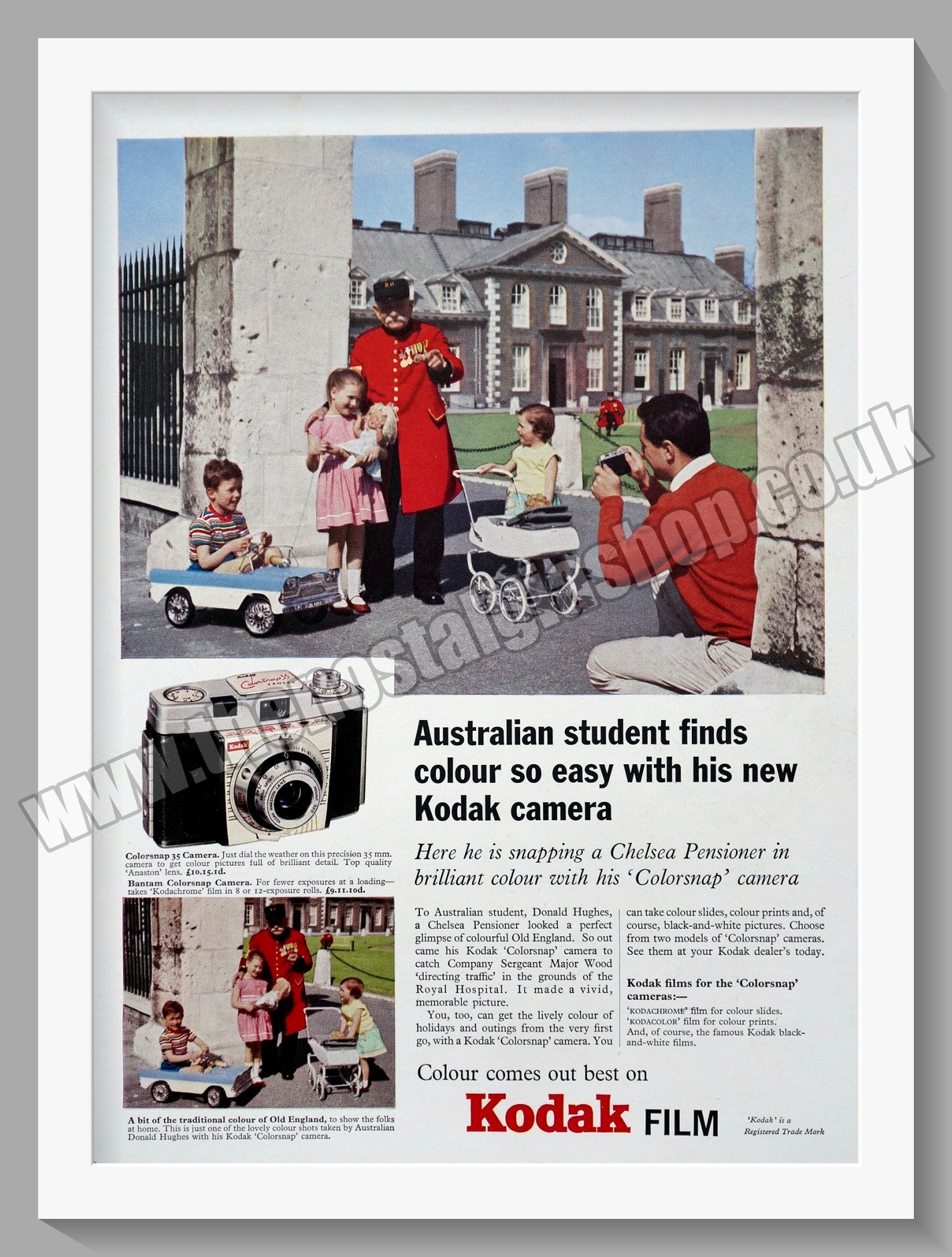 Kodak Bantam Colorsnap Camera. Original Advert 1961 (ref AD300637)
