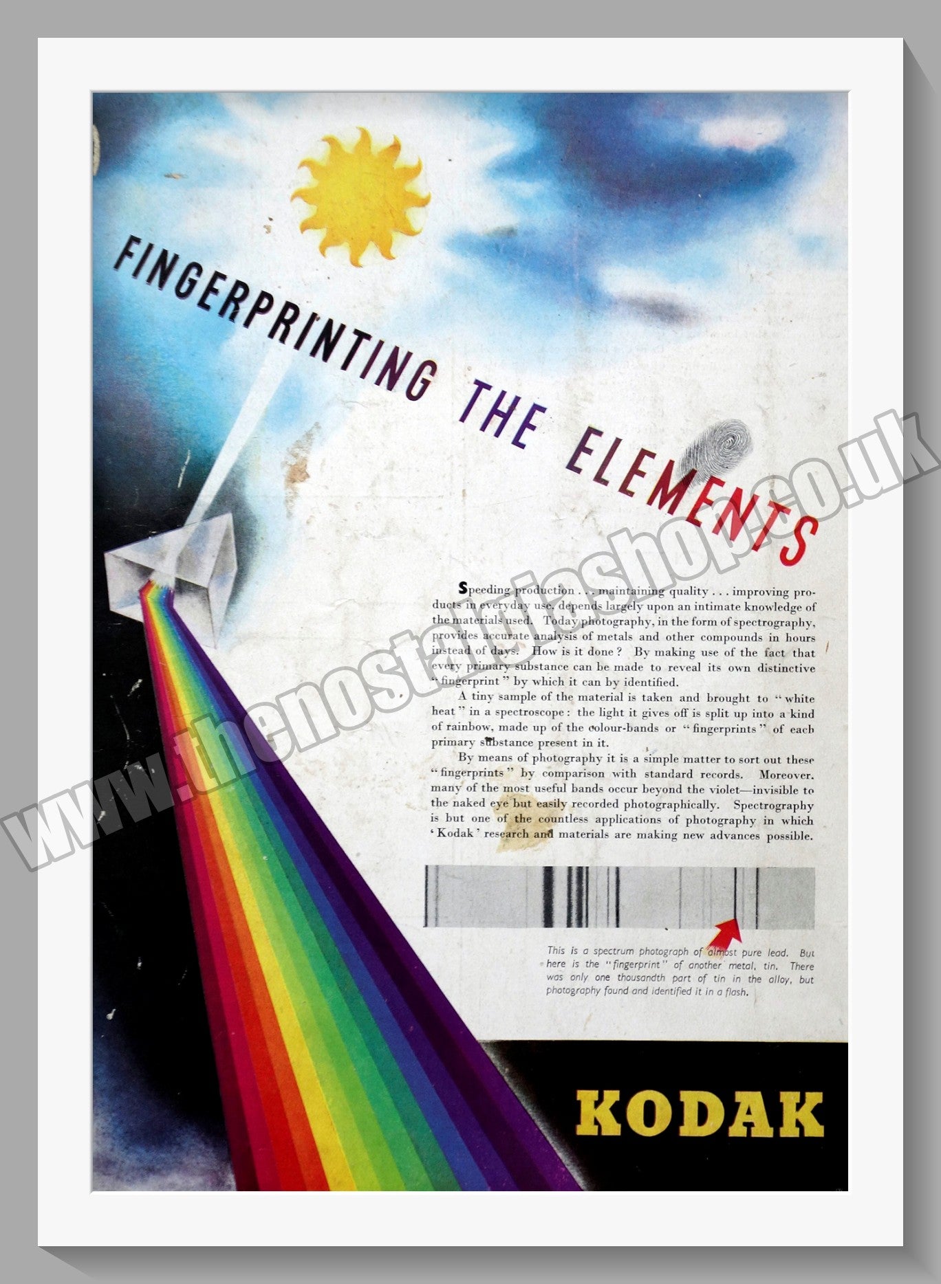 Kodak Film & Fingerprinting. Original Advert 1947 (ref AD300647)