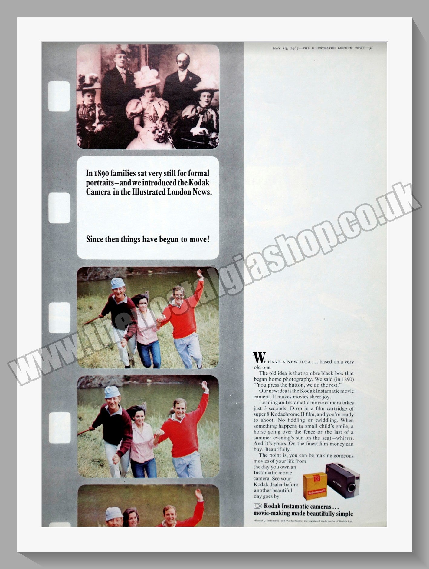 Kodak Instamatic Movie Camera. Original Advert 1967 (ref AD300649)