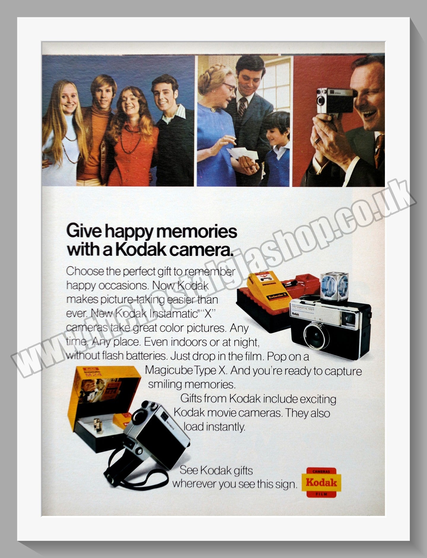 Kodak Instamatic X Camera & Magicube Type X Film. Double Original Advert 1970 (ref AD300651)