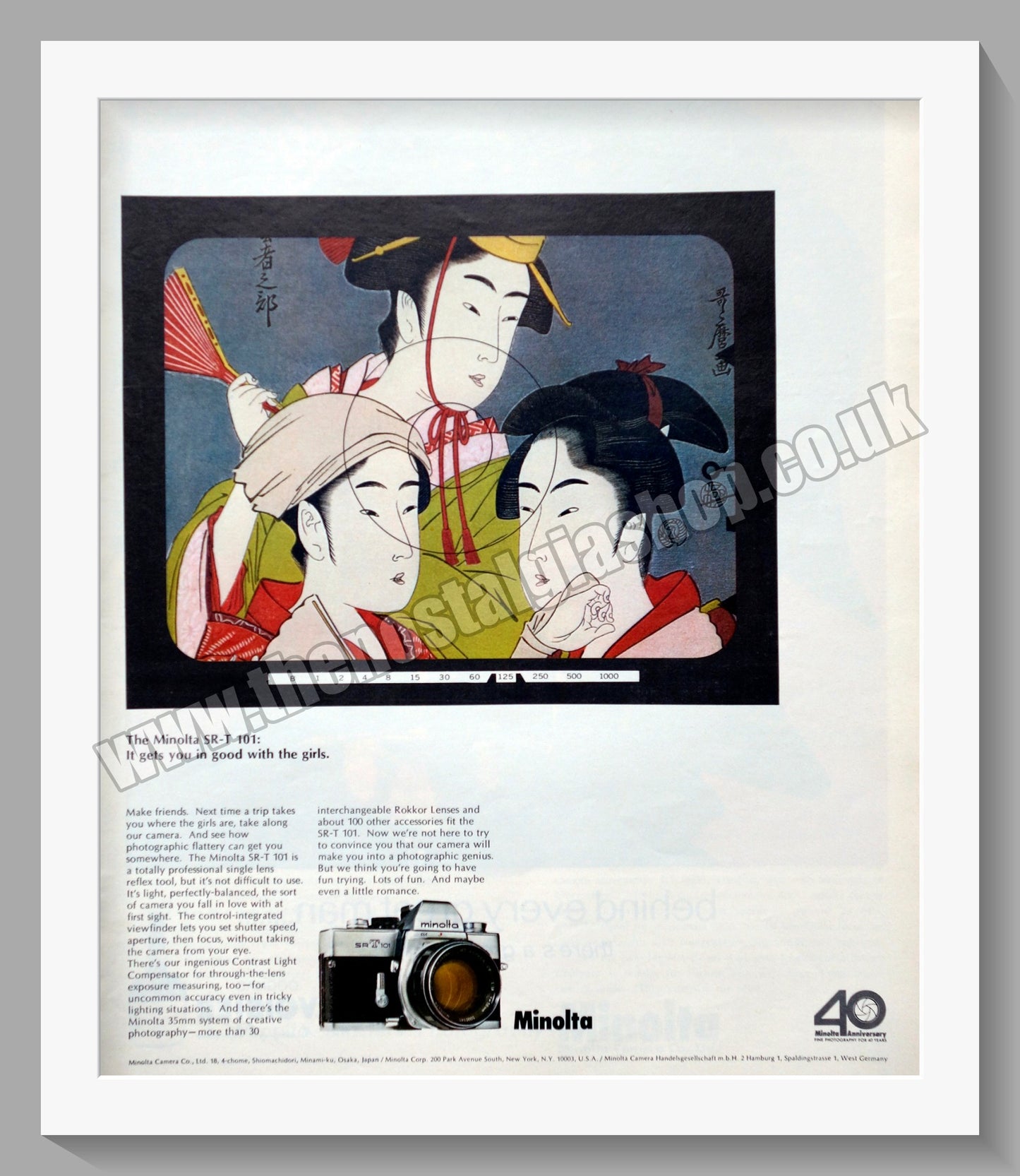 Minolta SR-T 101 Camera. Original Advert 1969 (ref AD300655)