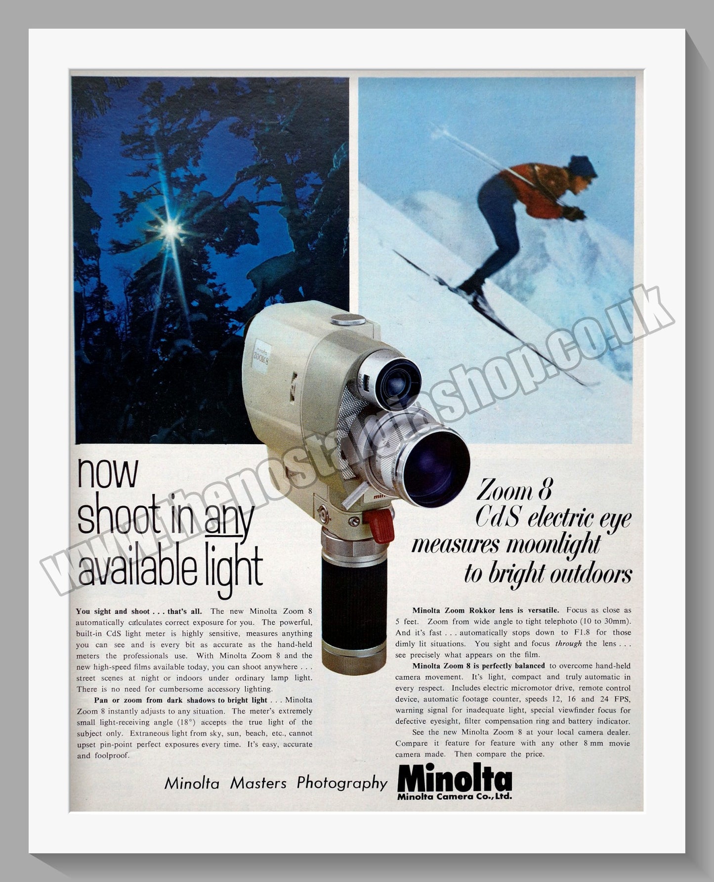 Minolta Zoom 8 Camera. Original Advert 1963 (ref AD300656)