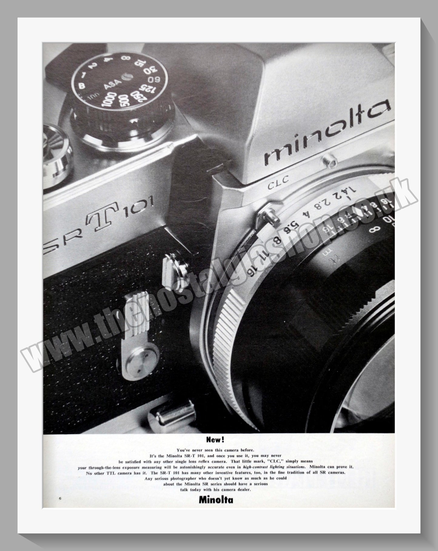 Minolta SR-T 101Camera. Original Advert 1966 (ref AD300664)