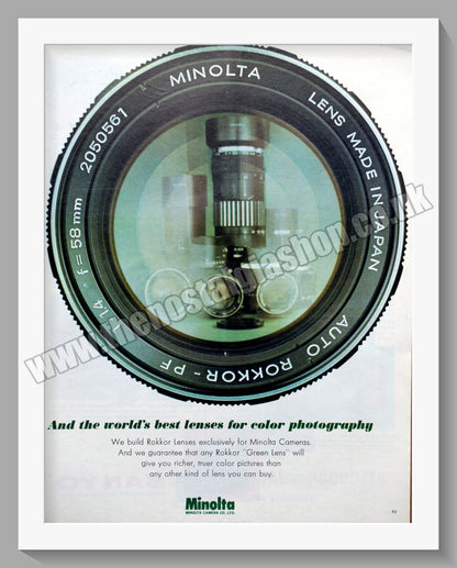Minolta Camera Range. Double Original Advert 1970 (ref AD300669)