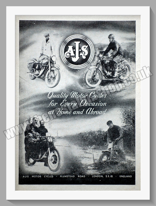 A.J.S Quality Motorcycles for Every Occasion. Original Advert 1950 (ref AD56818)