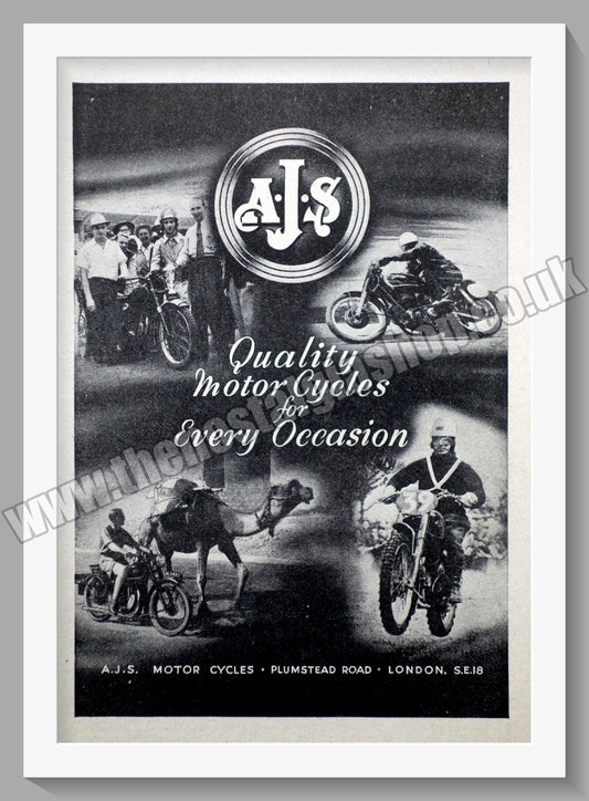 A.J.S Quality Motorcycles for Every Occasion. Original Advert 1950 (ref AD56819)