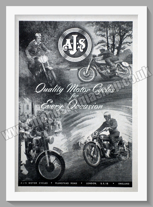 A.J.S Quality Motorcycles for Every Occasion. Original Advert 1952 (ref AD56820)