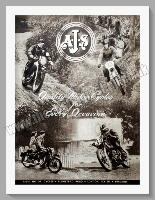 A.J.S Quality Motorcycles for Every Occasion. Original Advert 1951 (ref AD56821)