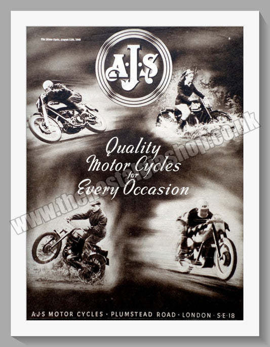 A.J.S Quality Motorcycles for Every Occasion. Original Advert 1949 (ref AD56823)