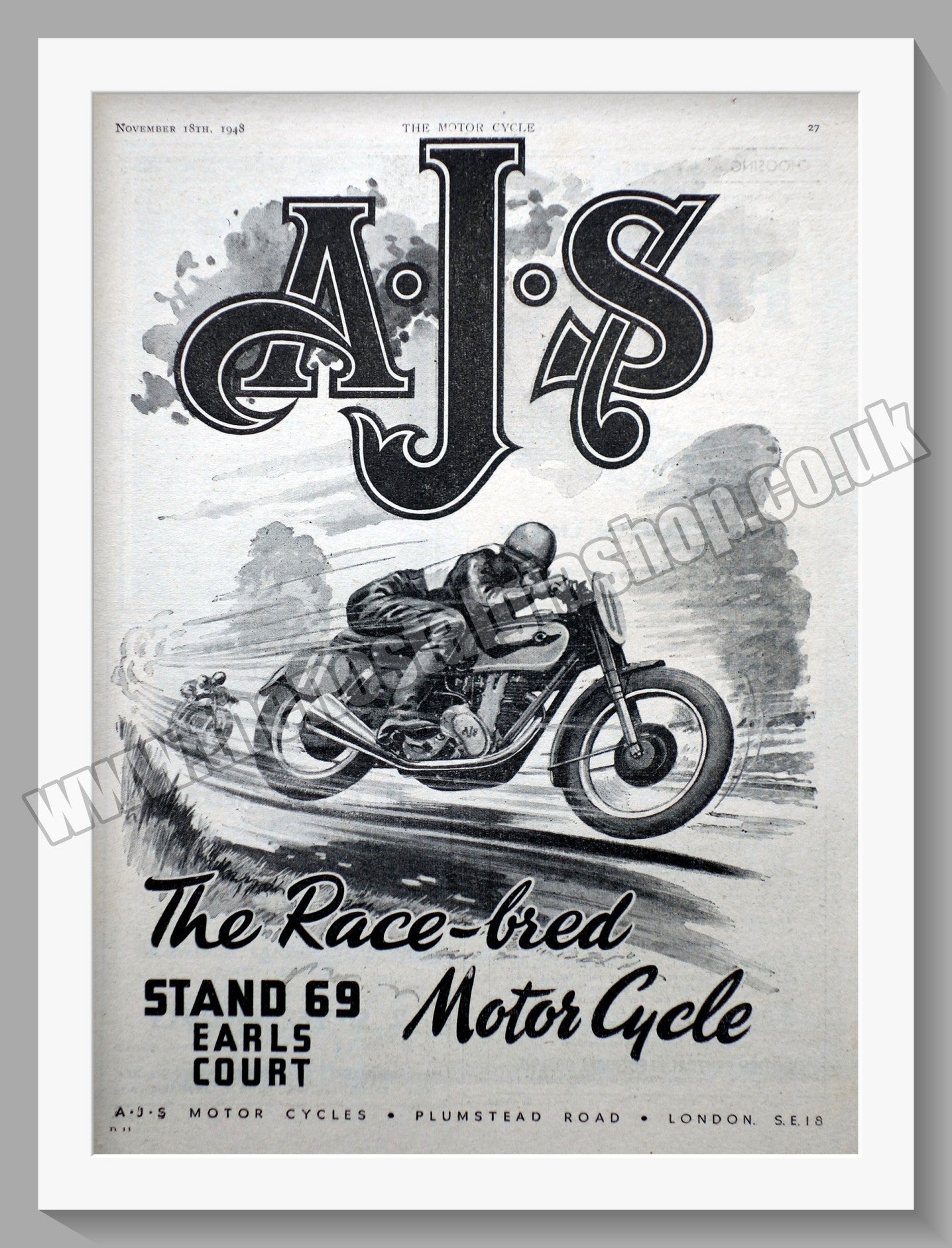 A.J.S Motorcycles. Race Bred. Original Advert 1948 (ref AD56855) – The ...