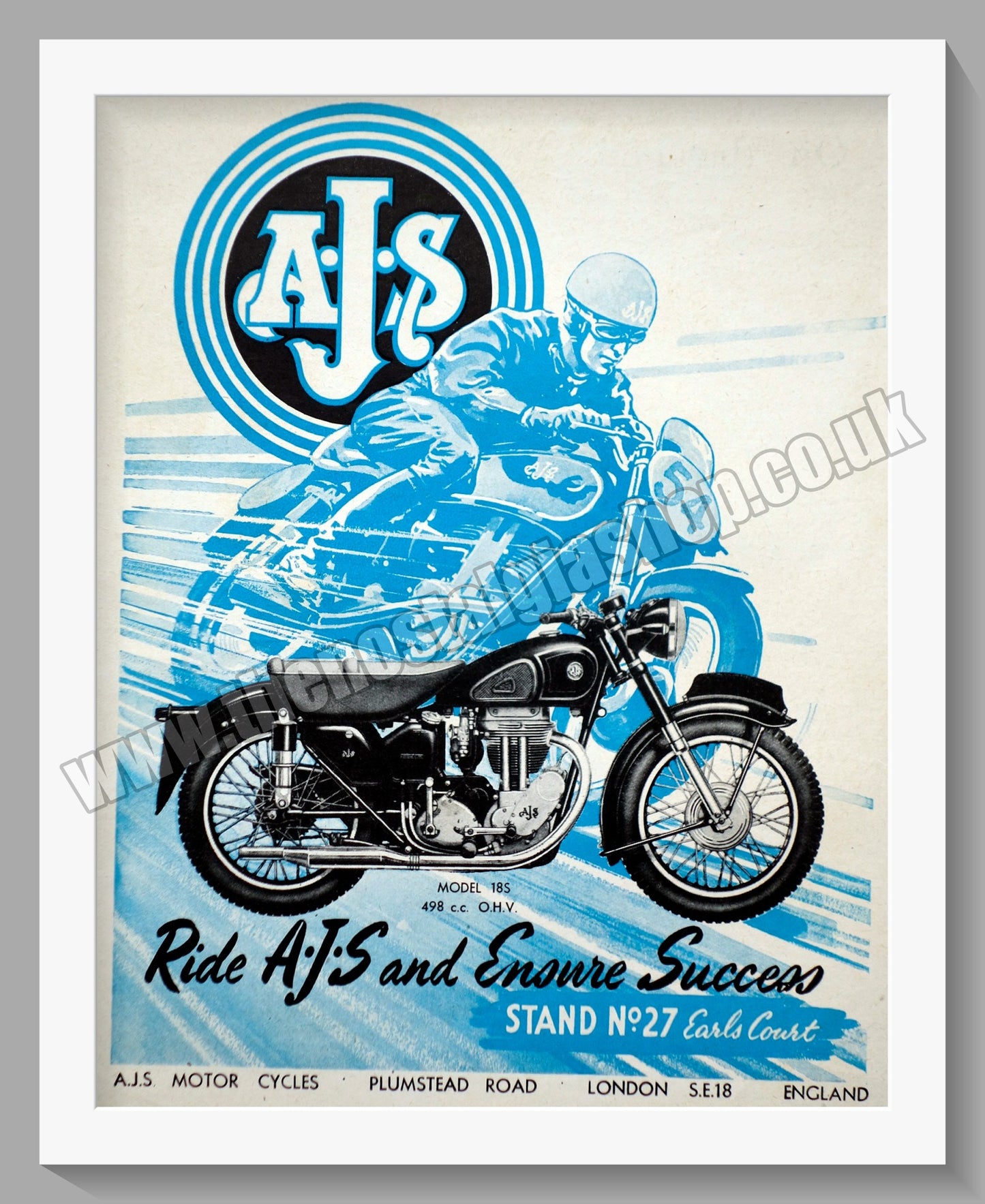 A.J.S Model 18s Motorcycles at Earls Court. Original Advert 1953 (ref AD56868)