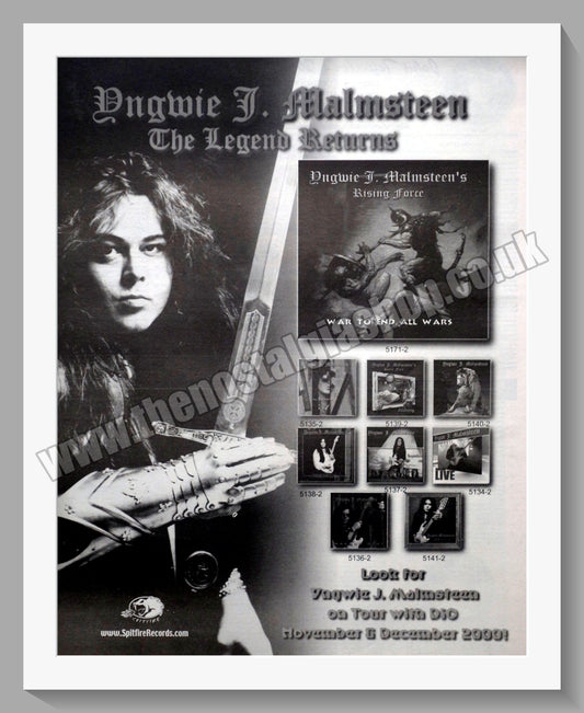Yngwie J. Malmsteen. War To End All Wars. Vintage Advert 2000 (ref AD14575)