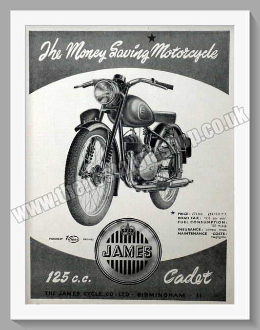 James Flying Cadet 125 Motorcycle. Original Advert 1954 (ref AD56937)