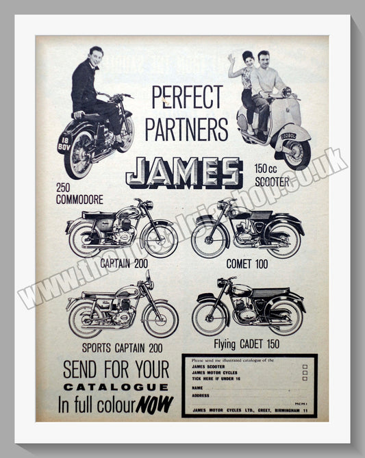 James Motorcycle Range. Original Advert 1961 (ref AD56971)