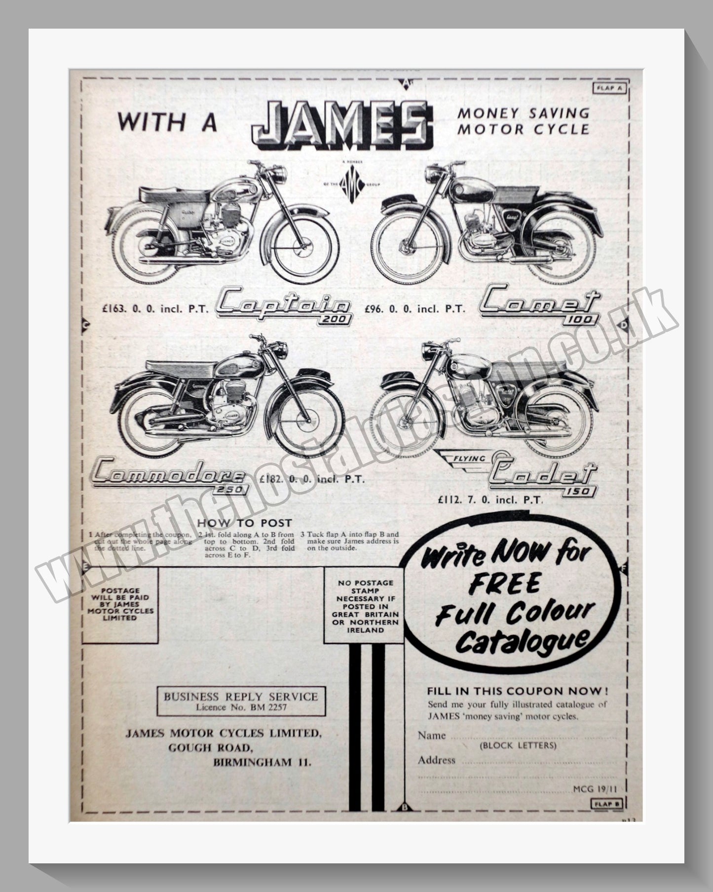 James Motorcycles. Original Advert 1959 (ref AD56980)