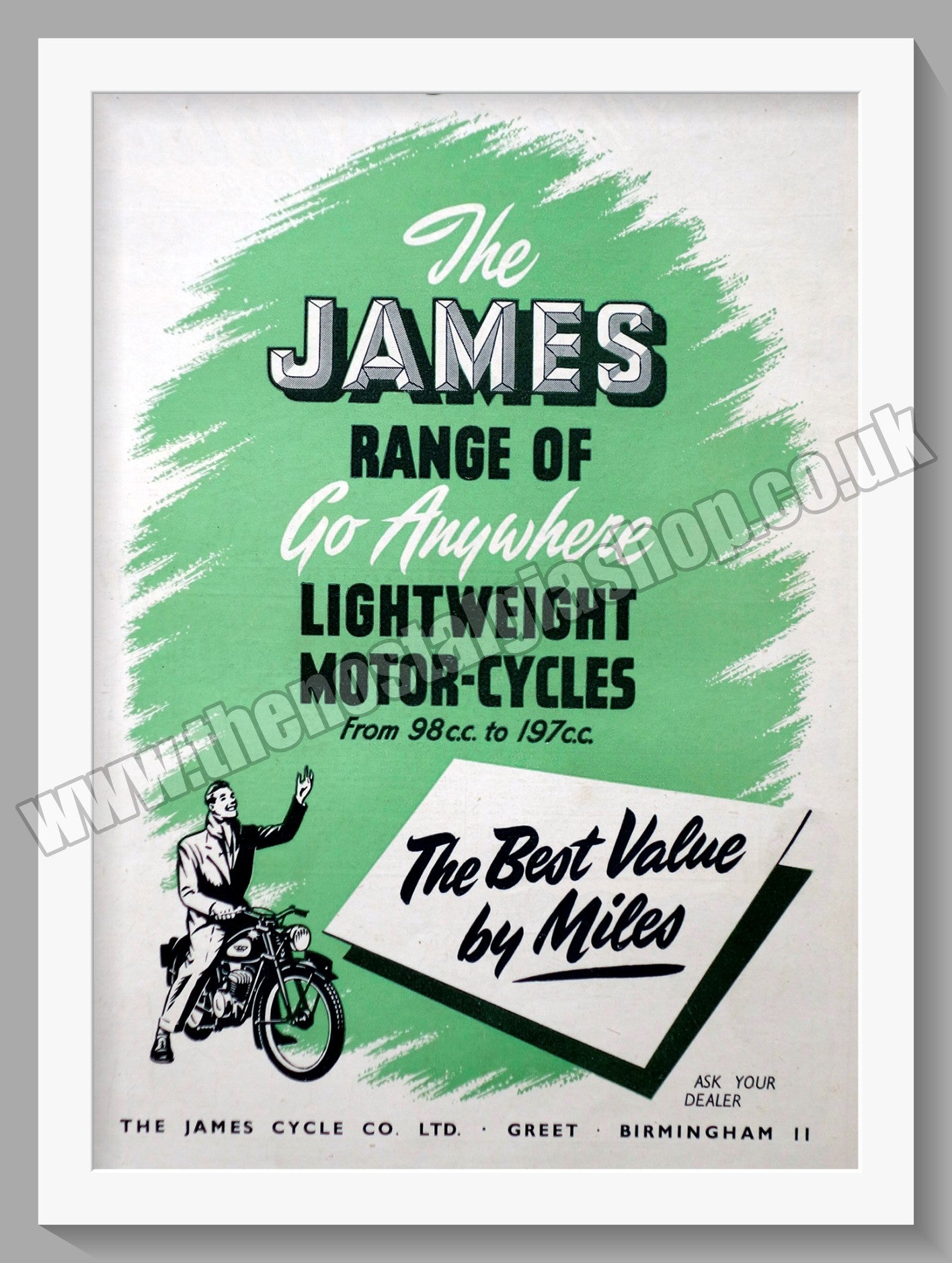 James Lightweight Motorcycles. Original Advert 1951 (ref AD57026)