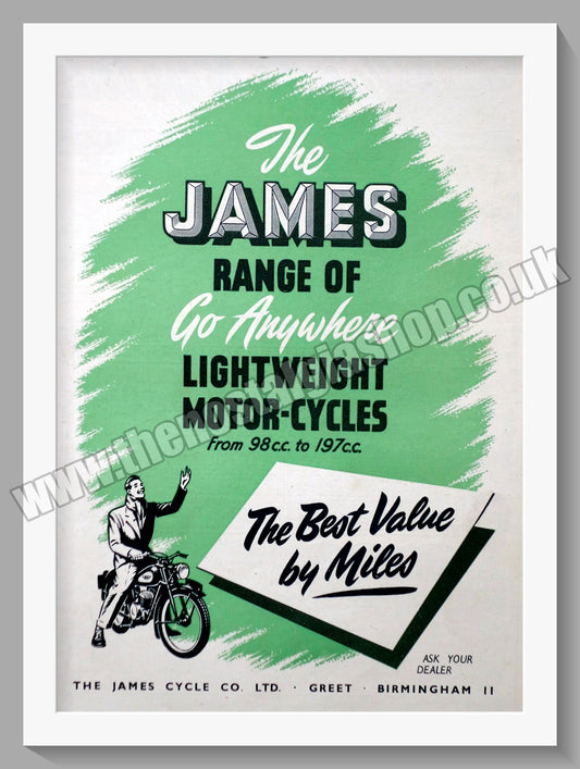 James Lightweight Motorcycles. Original Advert 1951 (ref AD57026)