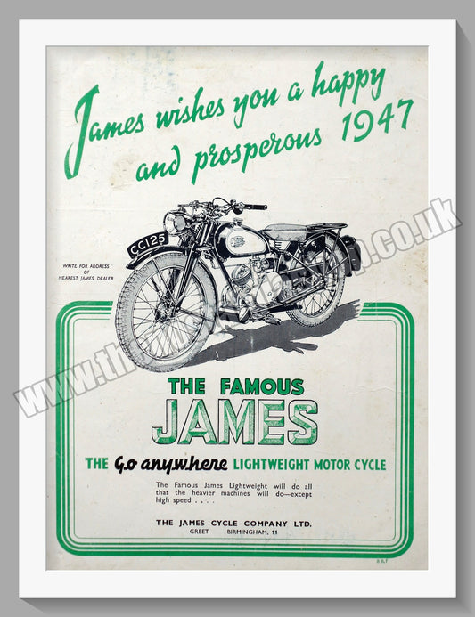 James Lightweight Motorcycle. Original Advert 1947 (ref AD57029)