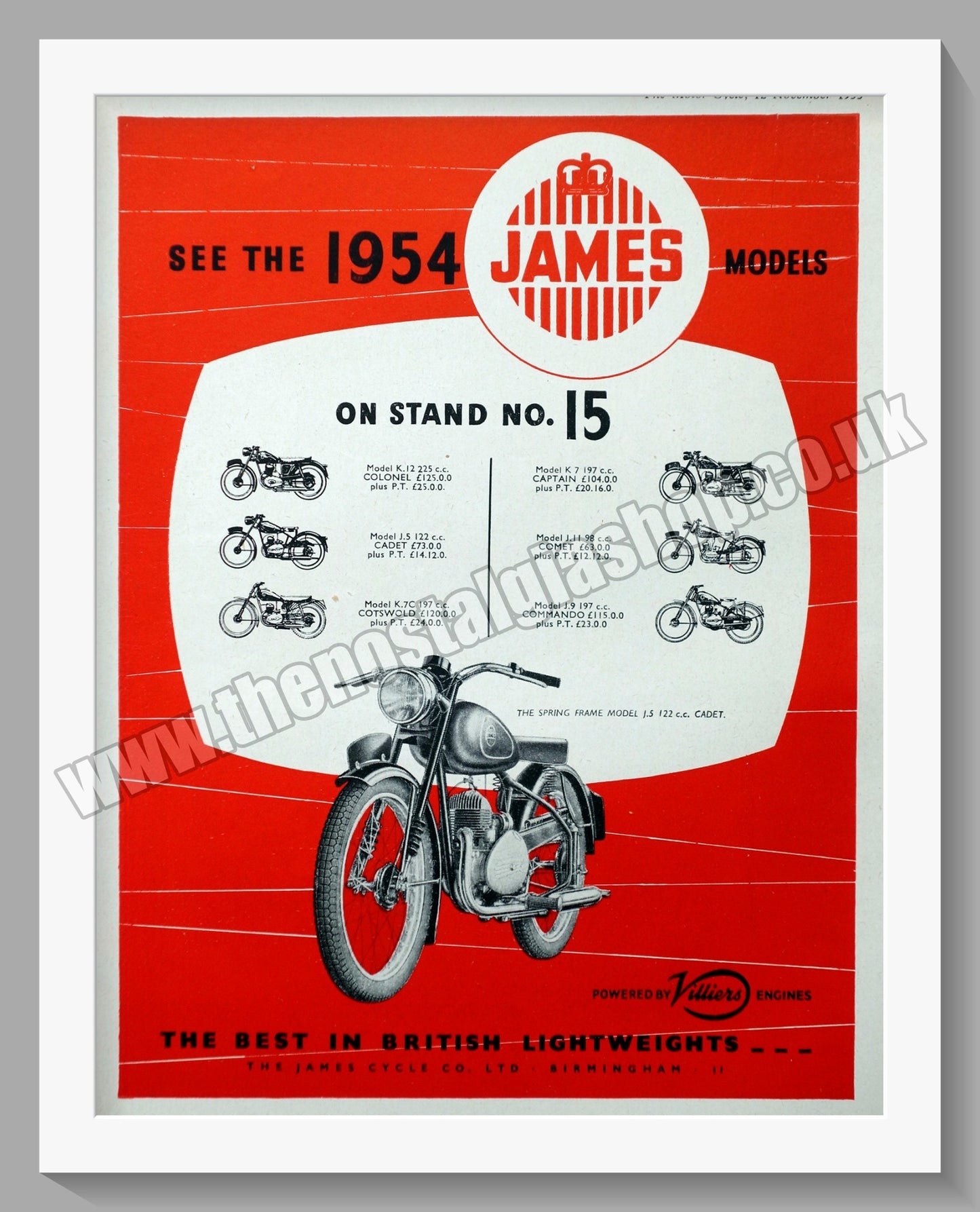 James Lightweight Motorcycles for '54. Original Advert 1953 (ref AD57037)