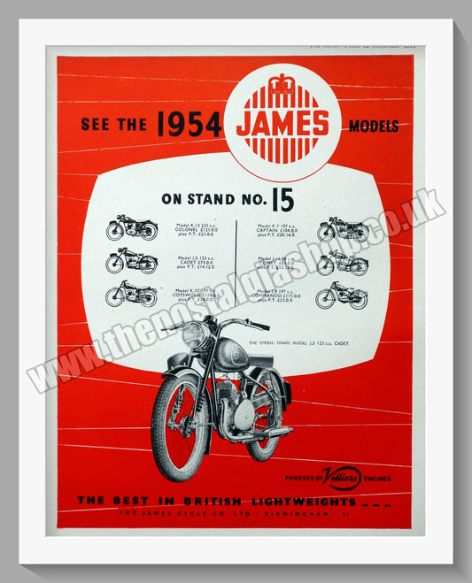 James Lightweight Motorcycles for '54. Original Advert 1953 (ref AD57037)