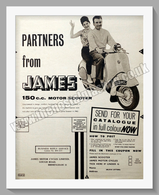 James Scooter 150cc. Original Advert 1961 (ref AD57041)