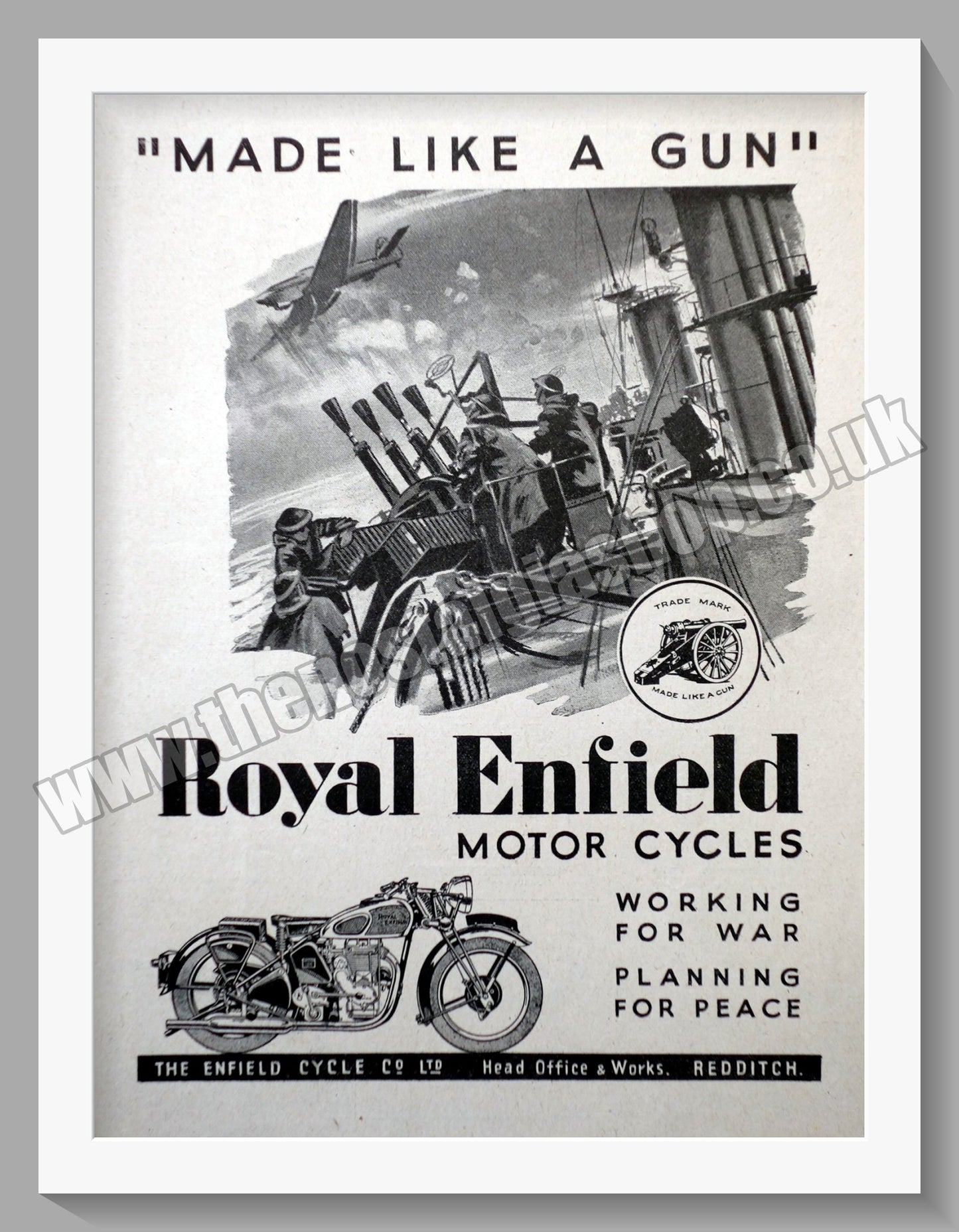 Royal Enfield Motorcycles. Made Like A Gun. Original Advert 1944 (ref AD56993)
