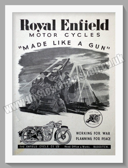 Royal Enfield Motorcycles. Made Like A Gun. Original Advert 1944 (ref AD56994)