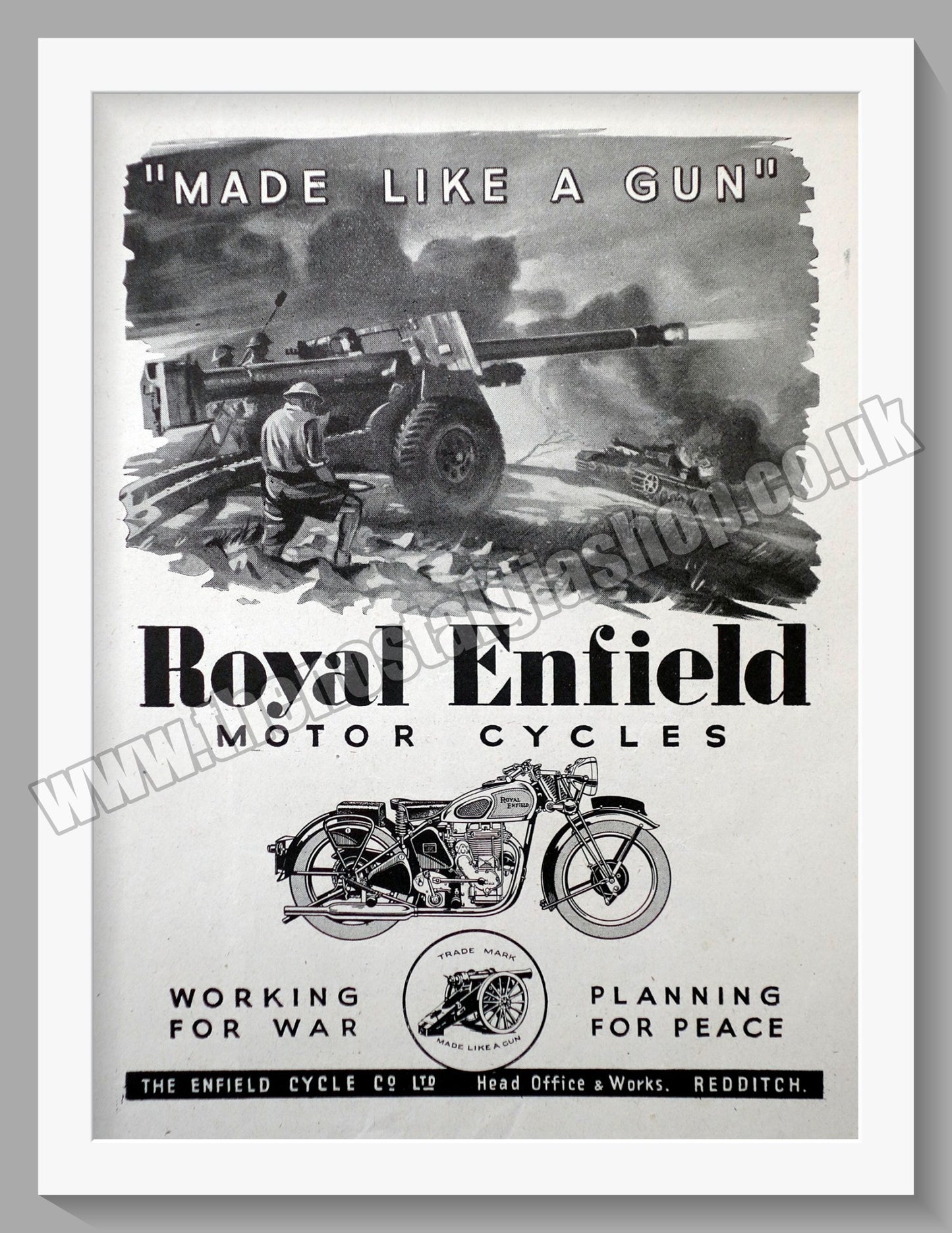 Royal Enfield Motorcycles. Made Like A Gun. Original Advert 1944 (ref AD56995)
