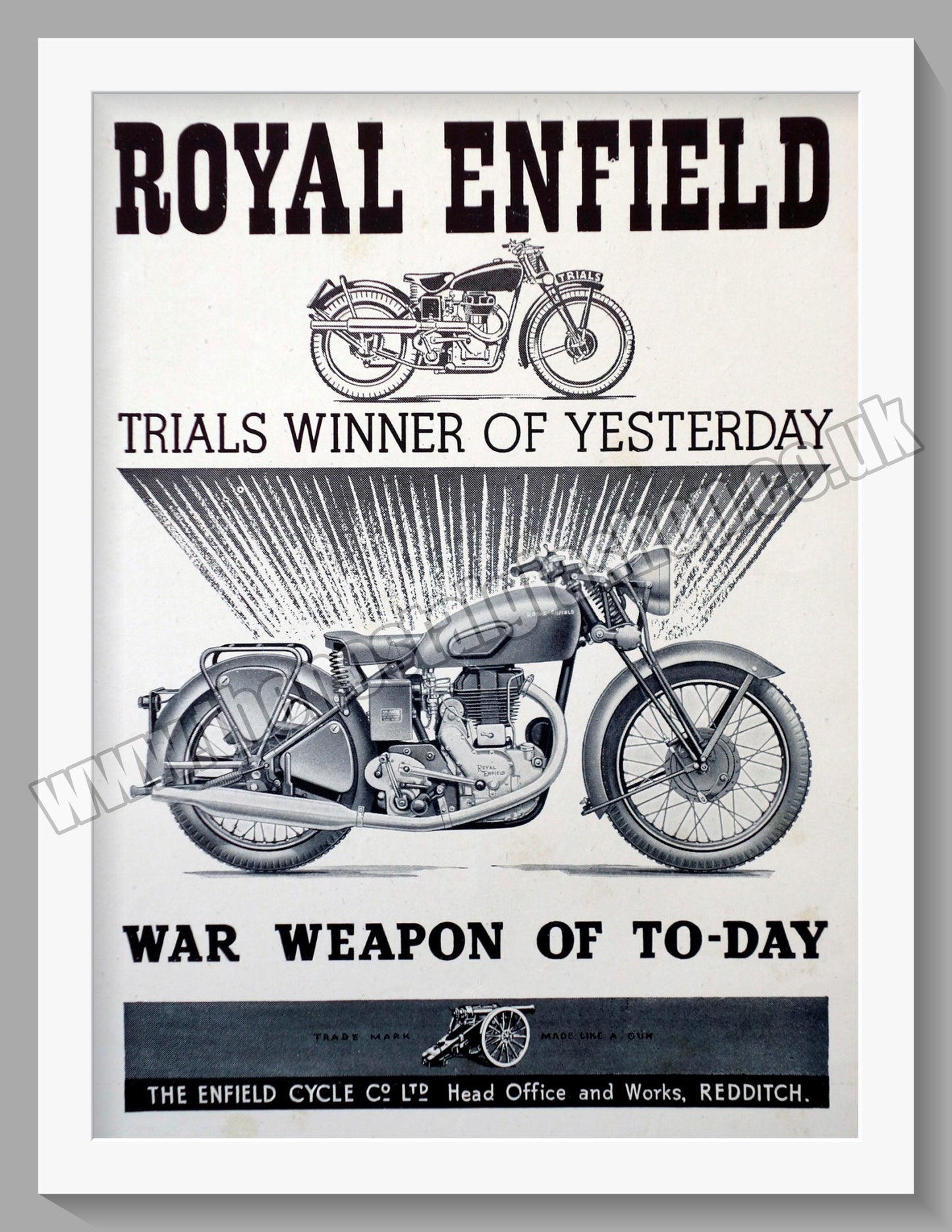 Royal Enfield Motorcycles. War Weapon Original Advert 1941 (ref AD57018)
