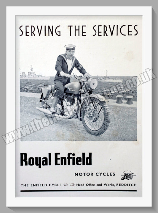 Royal Enfield Motorcycles. Serving The Services. Original Advert 1941 (ref AD57019)