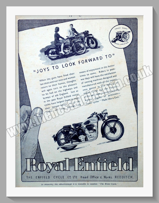 Royal Enfield Motorcycles. Original Advert 1945 (ref AD57043)