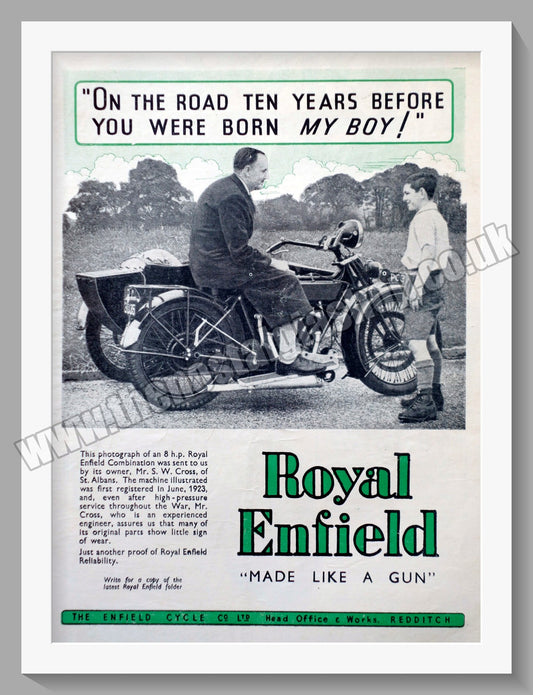 Royal Enfield Motorcycles. Made Like A Gun. Original Advert 1947 (ref AD57055)