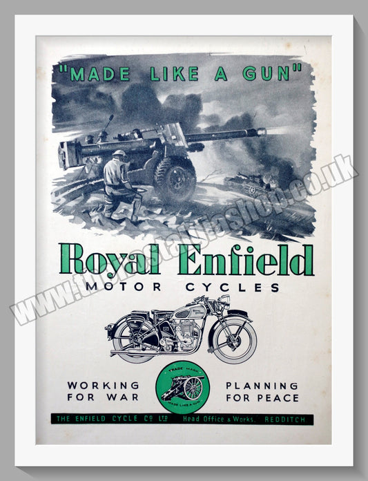 Royal Enfield Motorcycles. Made Like A Gun. Original Advert 1944 (ref AD57062)