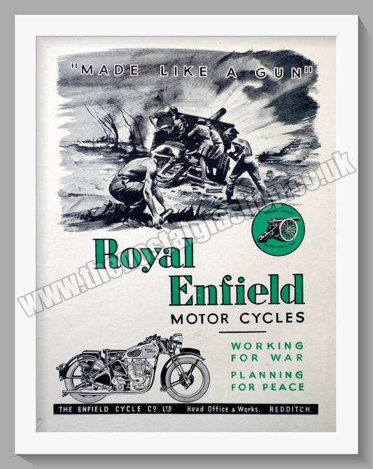 Royal Enfield Motorcycles. Made Like A Gun. Original Advert 1944 (ref AD57064)