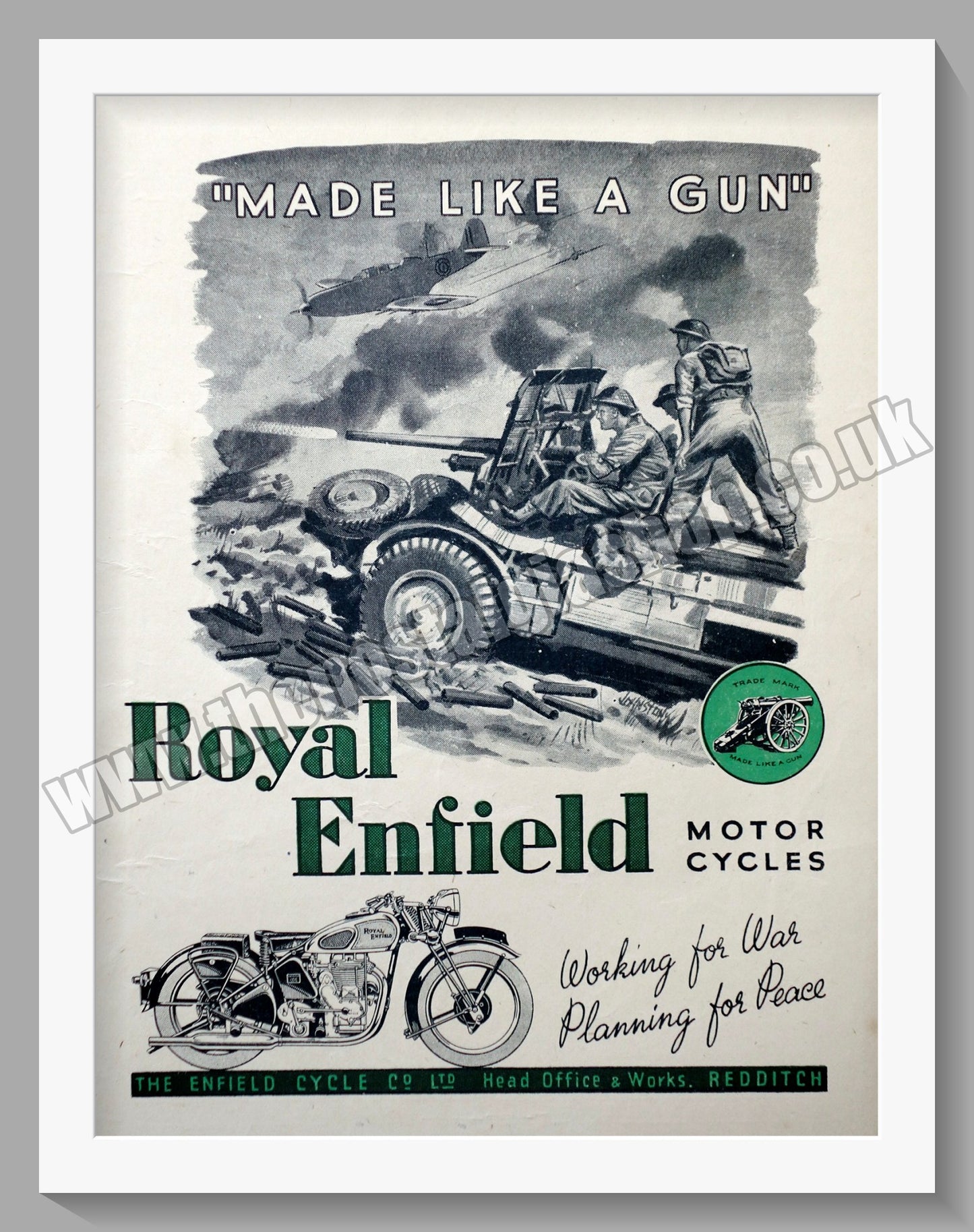 Royal Enfield Motorcycles. Made Like A Gun. Original Advert 1944 (ref AD57065)