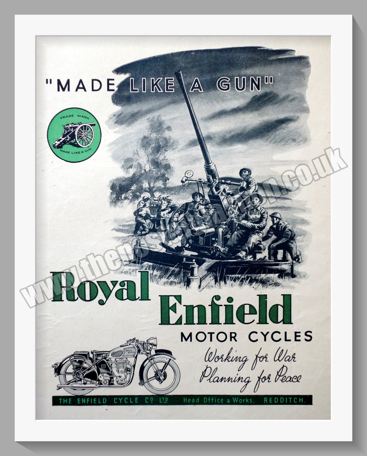 Royal Enfield Motorcycles. Made Like A Gun. Original Advert 1944 (ref AD57066)