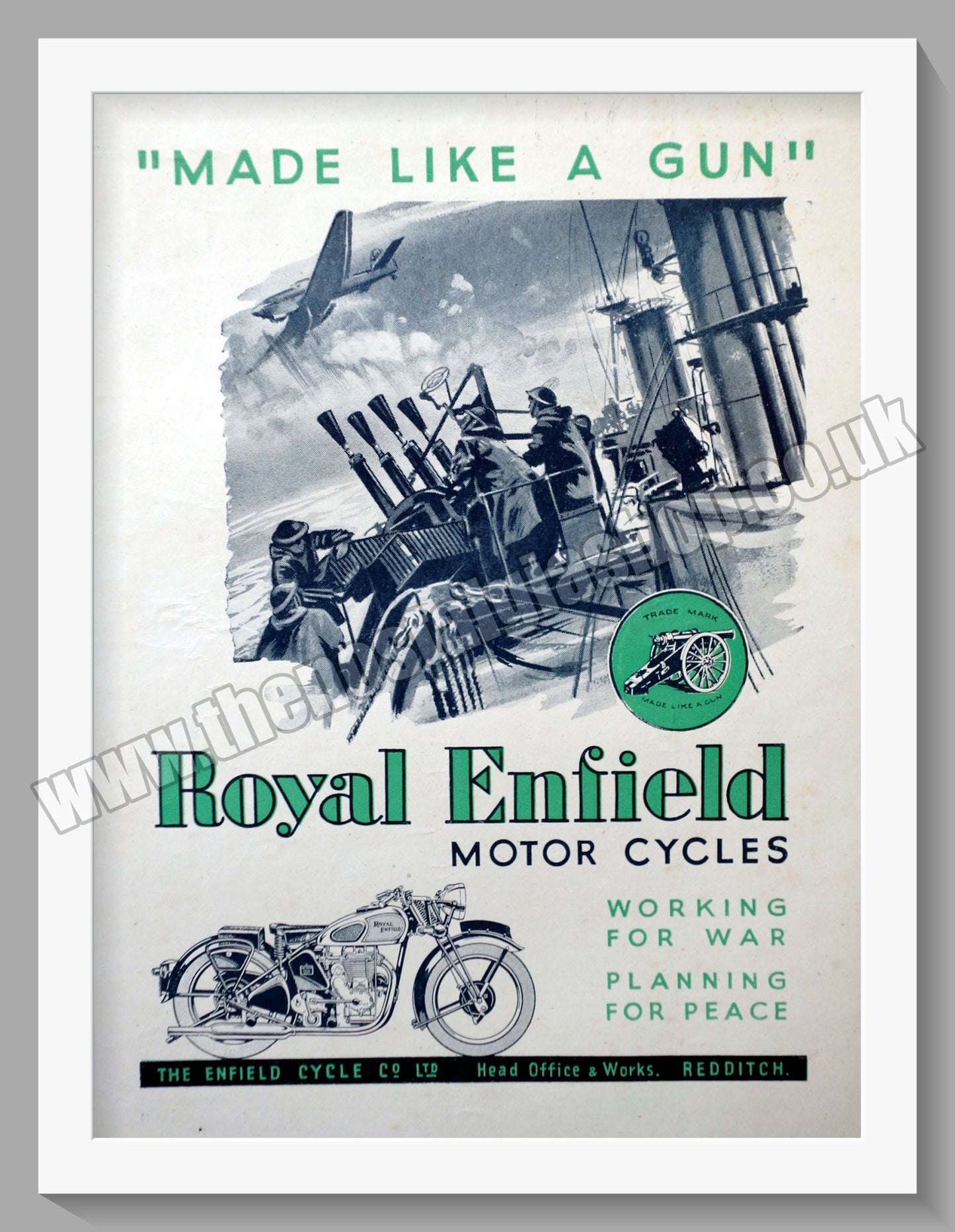 Royal Enfield Motorcycles. Made Like A Gun. Original Advert 1944 (ref AD57068)